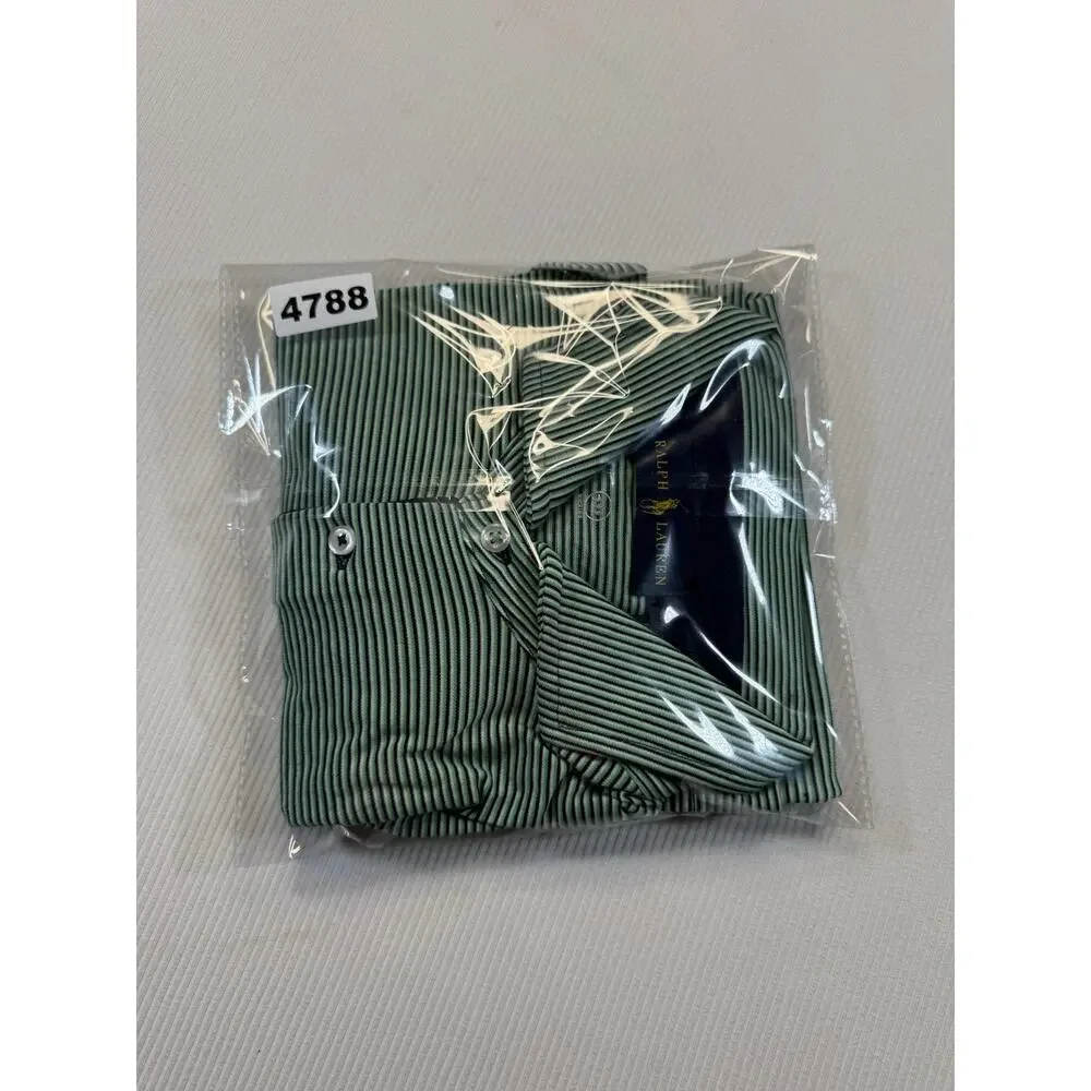 Polo Ralph Lauren Pro Fit Polo Shirt Men’s M Green Striped Cotton Blend Golf